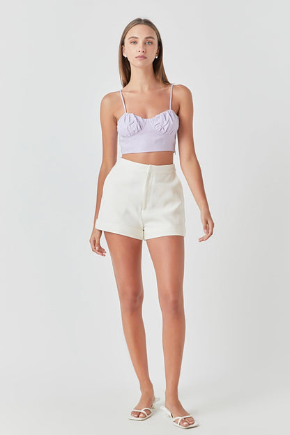 Endless Rose Premium | Corset Ruched Linen Top