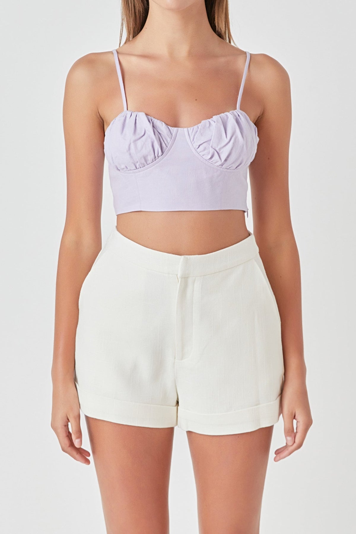 Endless Rose Premium | Corset Ruched Linen Top