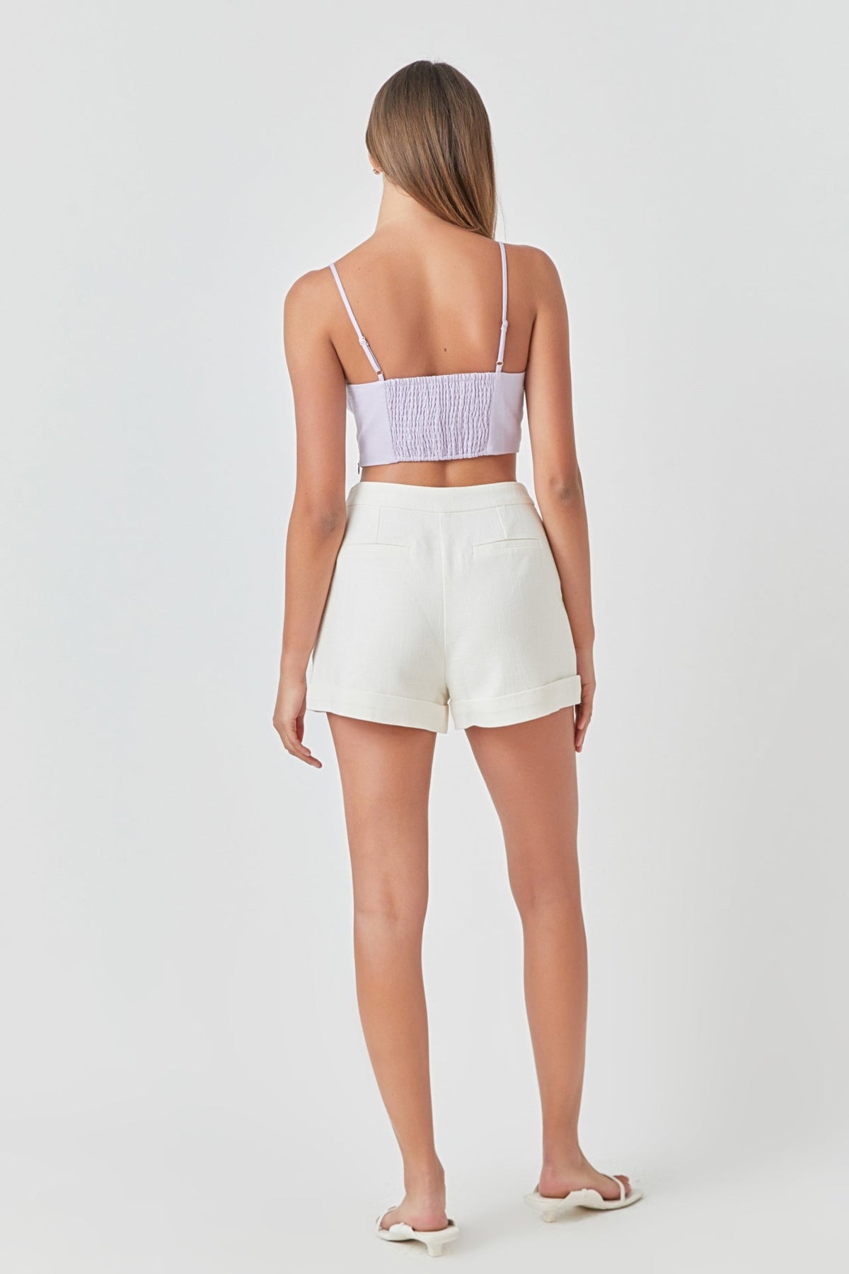 Endless Rose Premium | Corset Ruched Linen Top