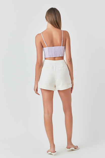 Endless Rose Premium | Corset Ruched Linen Top