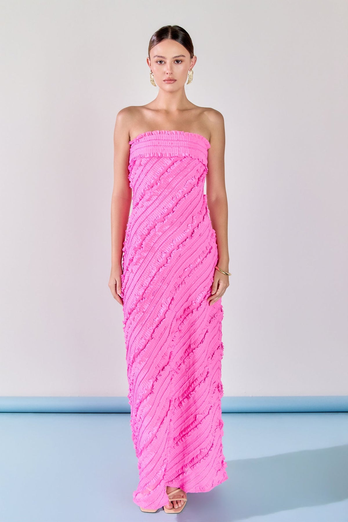 Endless Rose Sale | Juliette Strapless Ruffled Maxi Dress