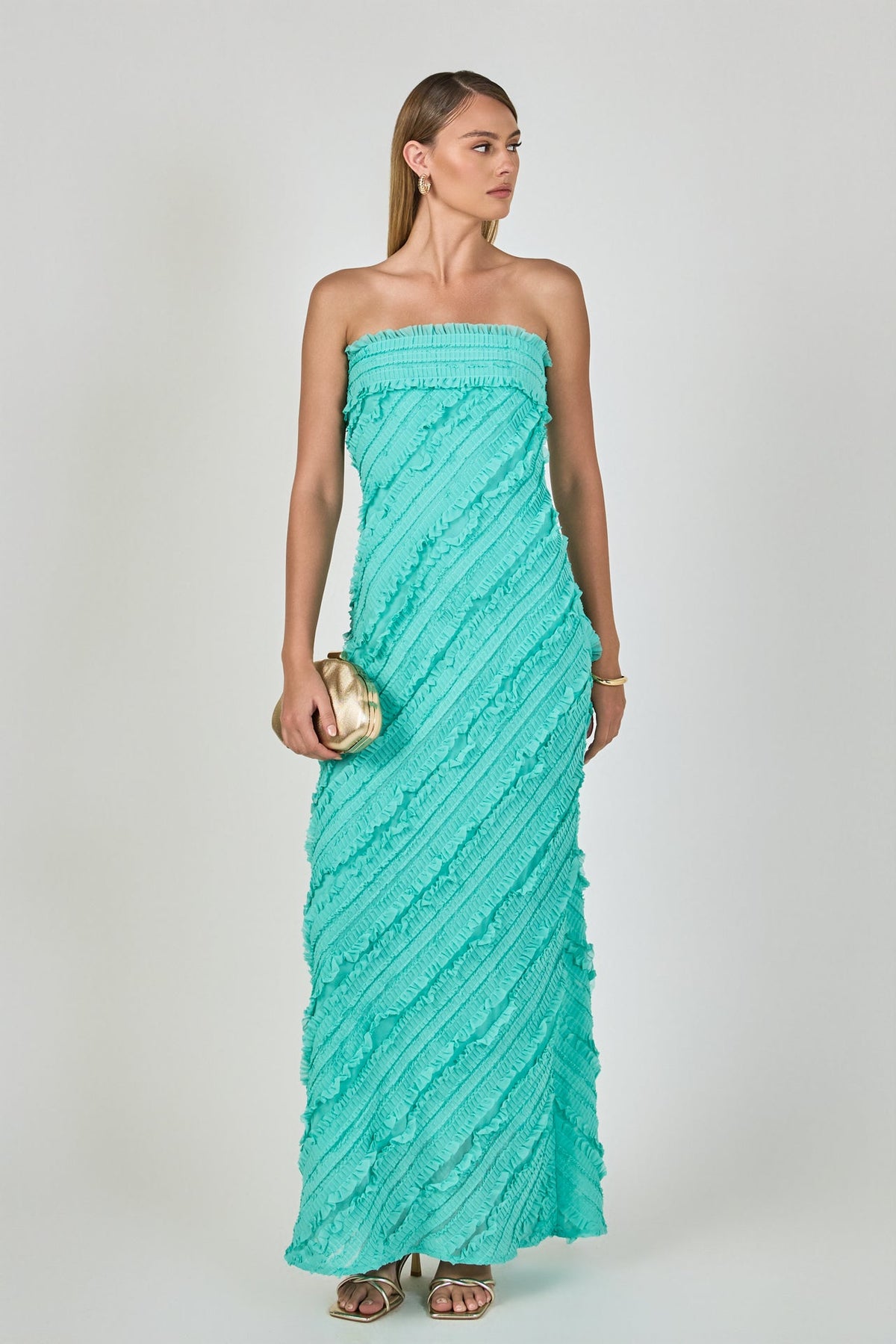 Endless Rose Sale | Juliette Strapless Ruffled Maxi Dress
