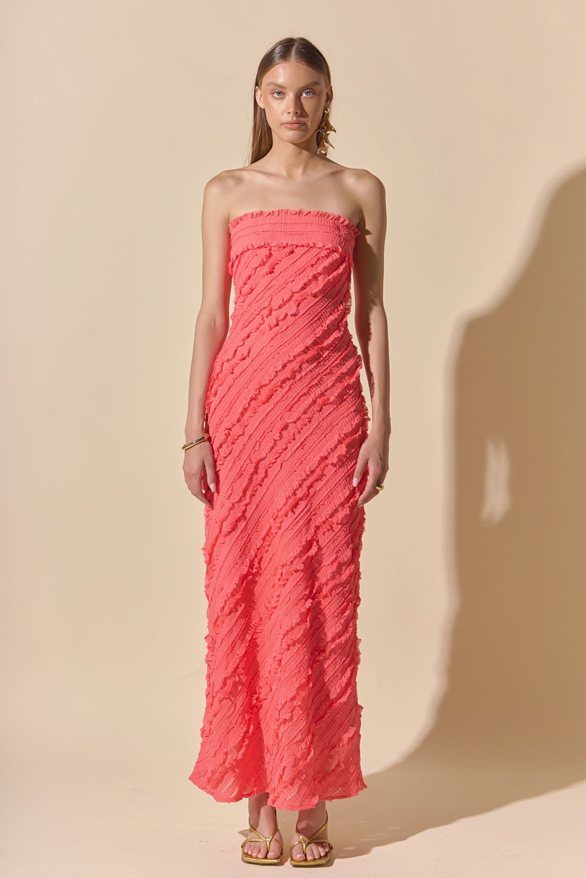 Endless Rose Sale | Juliette Strapless Ruffled Maxi Dress