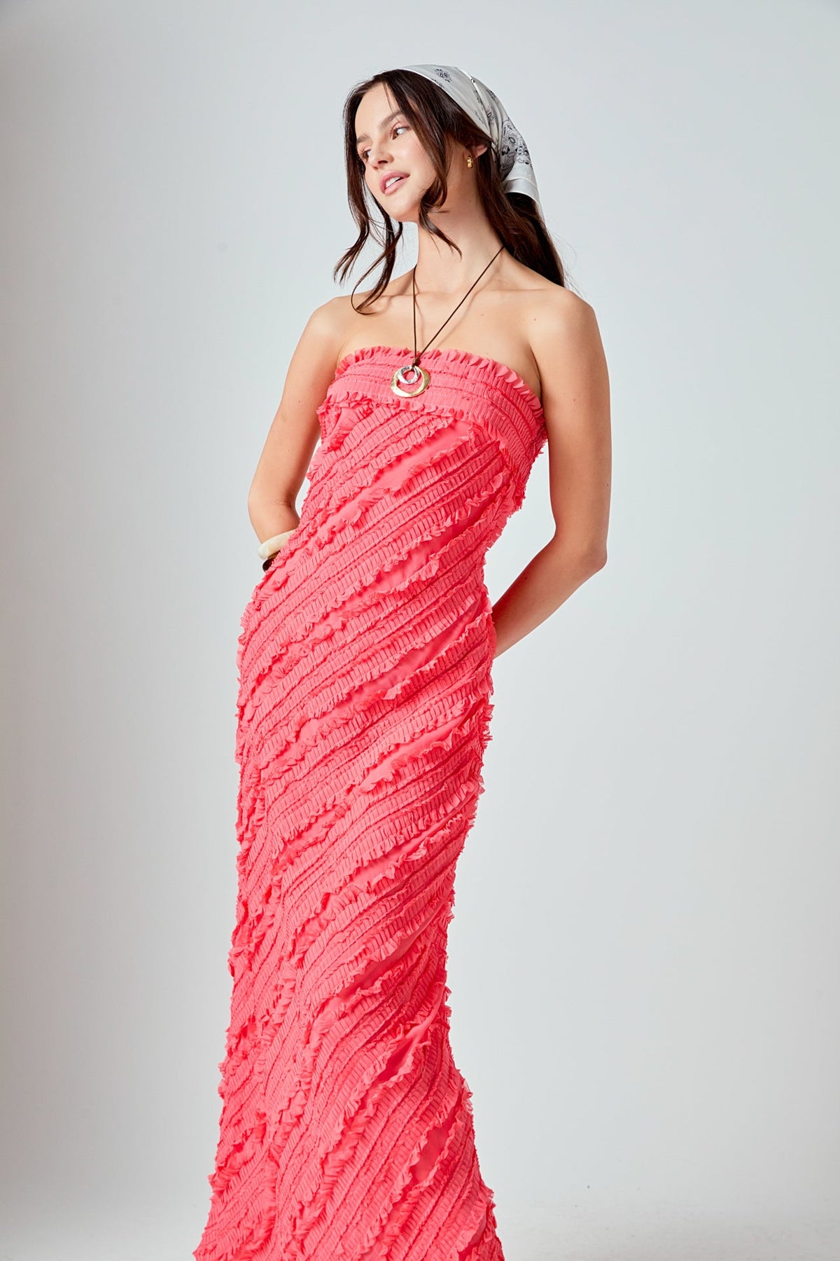 Endless Rose Sale | Juliette Strapless Ruffled Maxi Dress