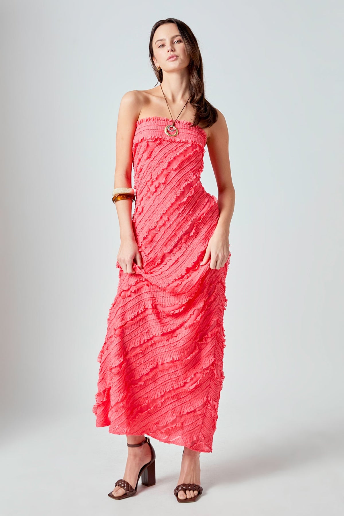 Endless Rose Sale | Juliette Strapless Ruffled Maxi Dress