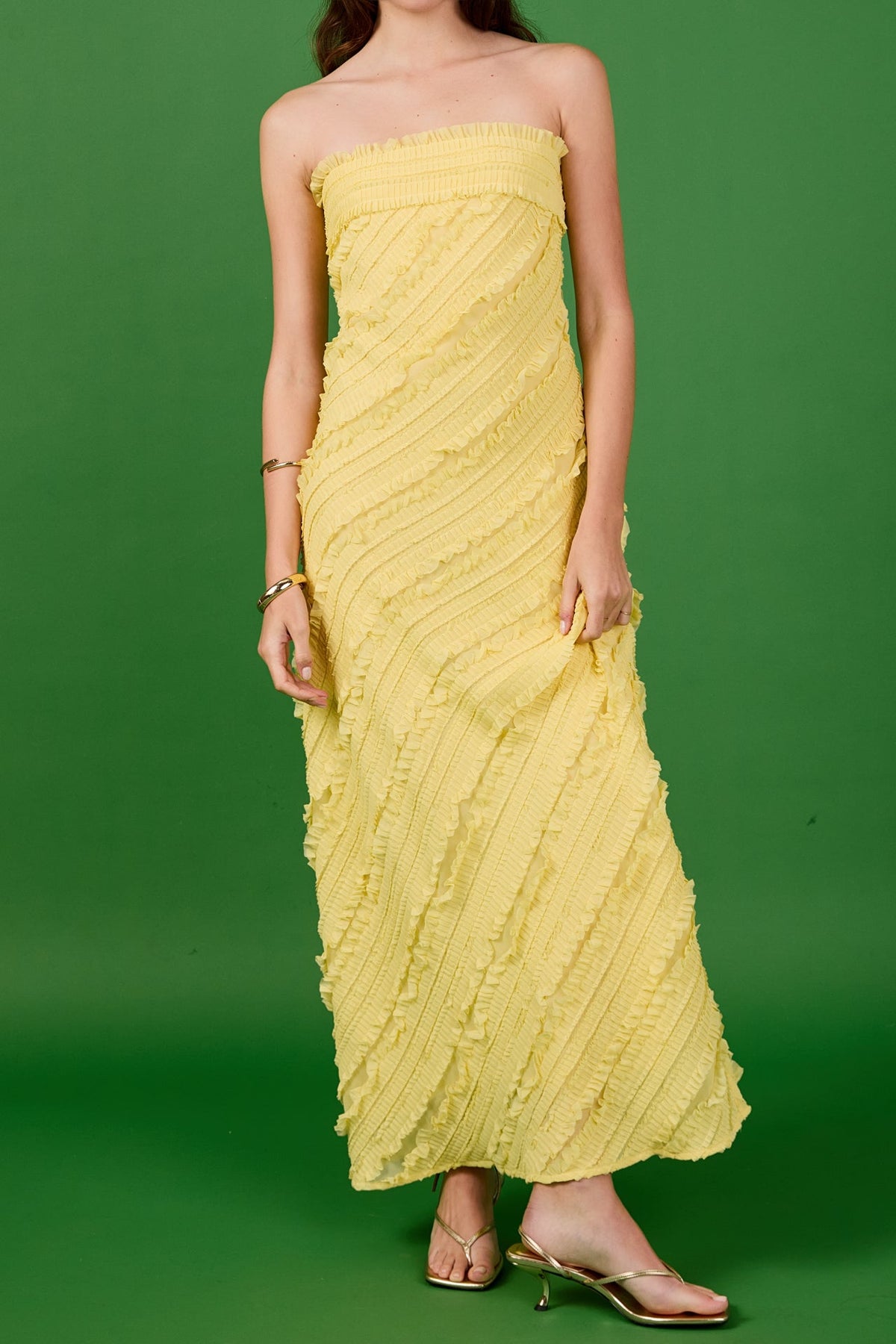 Endless Rose Sale | Juliette Strapless Ruffled Maxi Dress