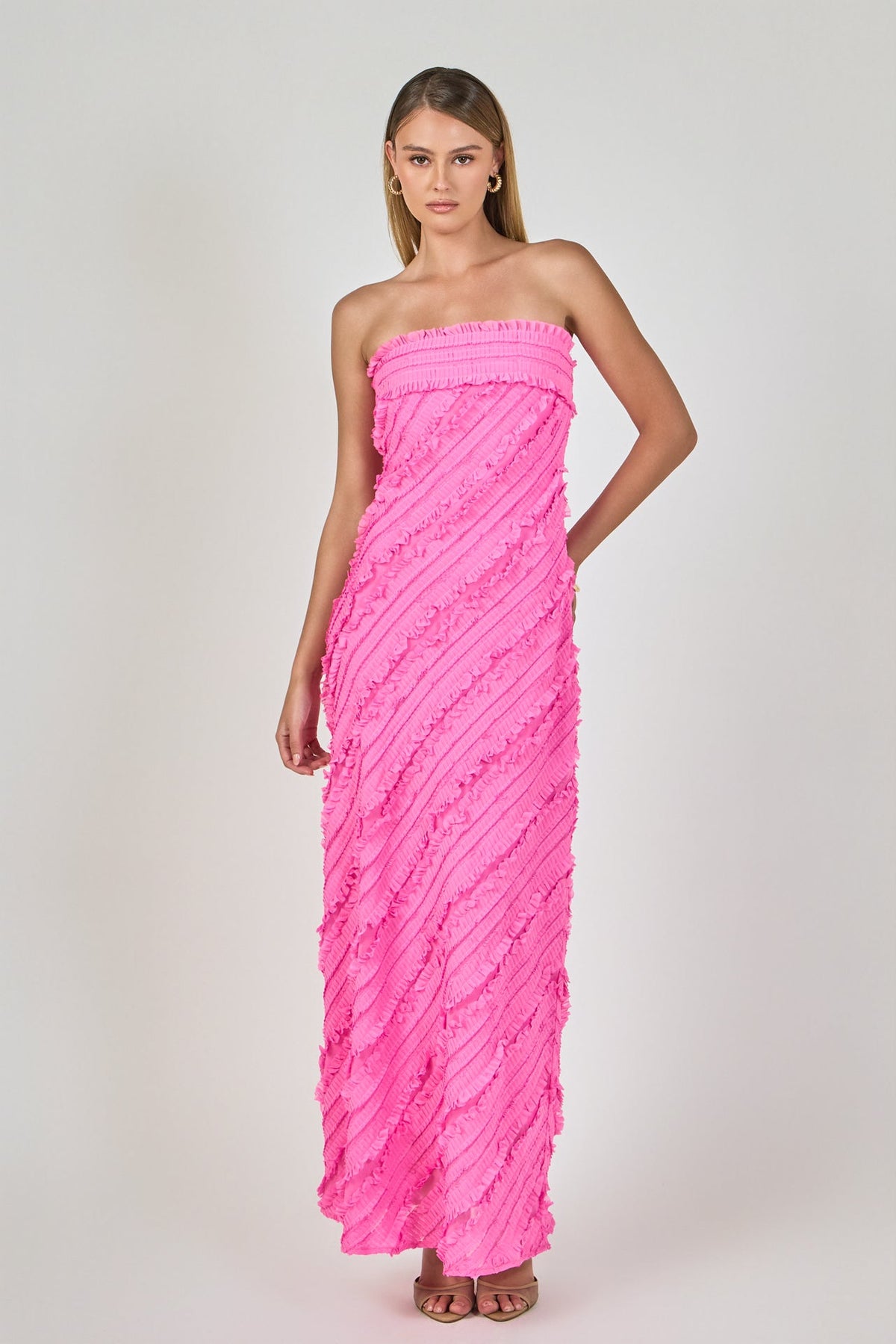 Endless Rose Sale | Juliette Strapless Ruffled Maxi Dress