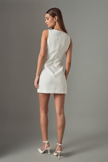 Endless Rose Essential | Bow Slit Mini Dress