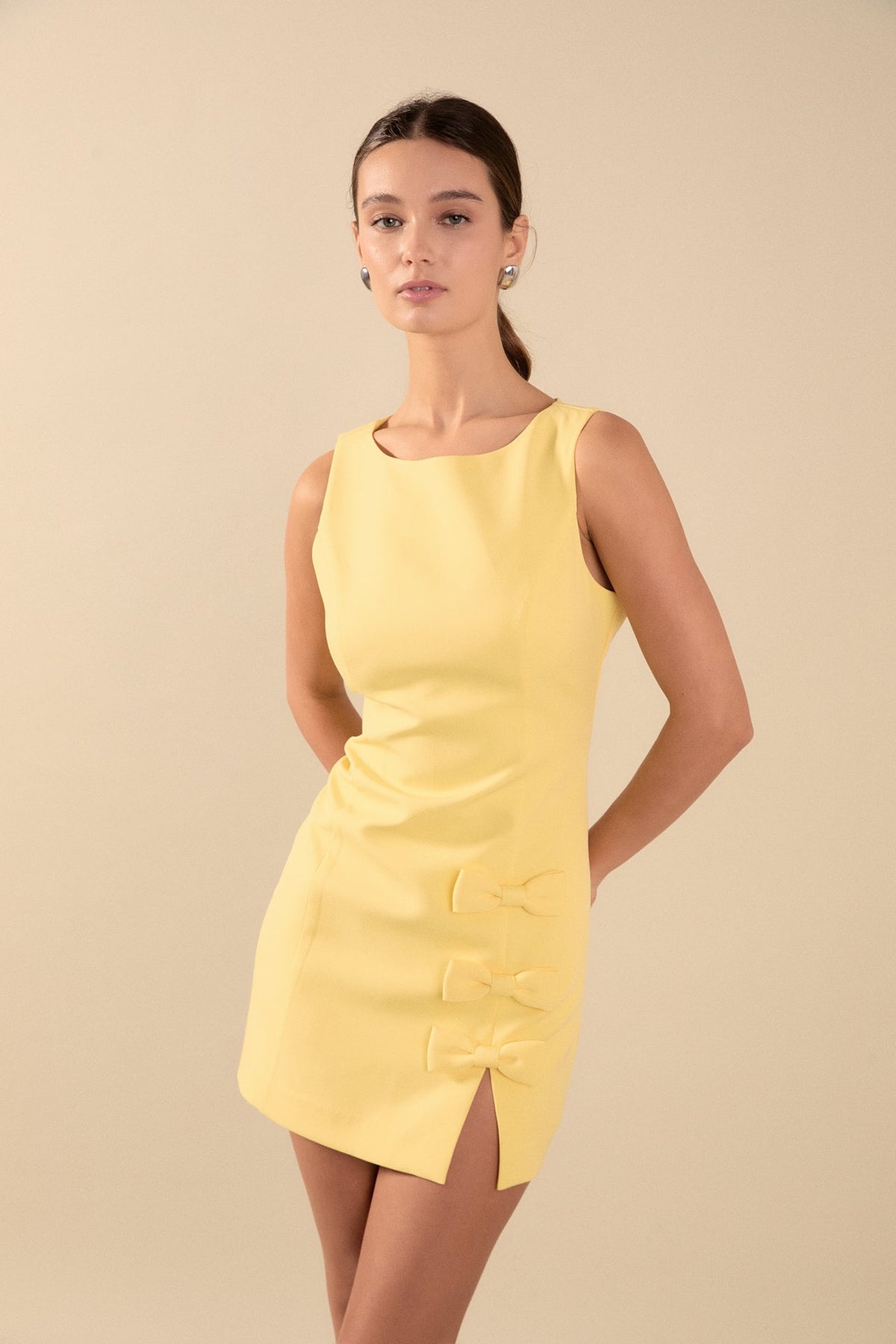 Endless Rose Essential | Bow Slit Mini Dress
