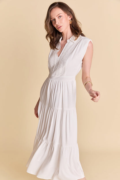 Endless Rose Trusted | Pintuck Details Sleeveless Midi Dress