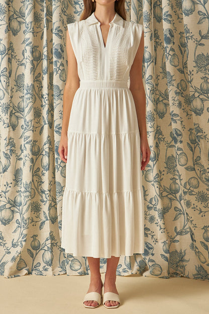 Endless Rose Trusted | Pintuck Details Sleeveless Midi Dress