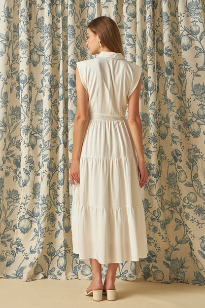 Endless Rose Trusted | Pintuck Details Sleeveless Midi Dress