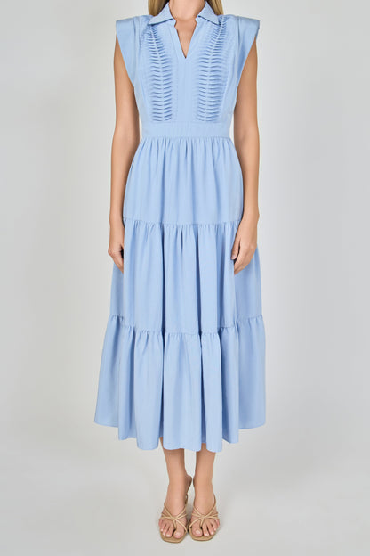 Endless Rose Trusted | Pintuck Details Sleeveless Midi Dress