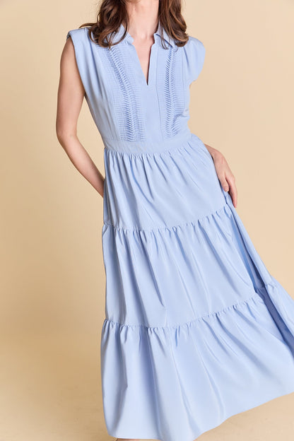 Endless Rose Trusted | Pintuck Details Sleeveless Midi Dress