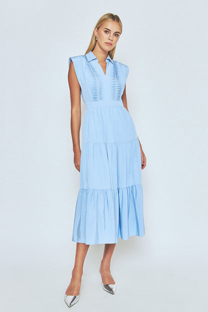 Endless Rose Trusted | Pintuck Details Sleeveless Midi Dress