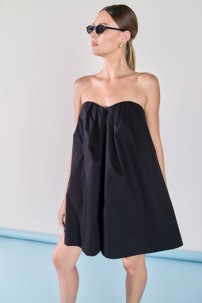 Endless Rose Essential | Strapless Pintuck Detail Mini Dress
