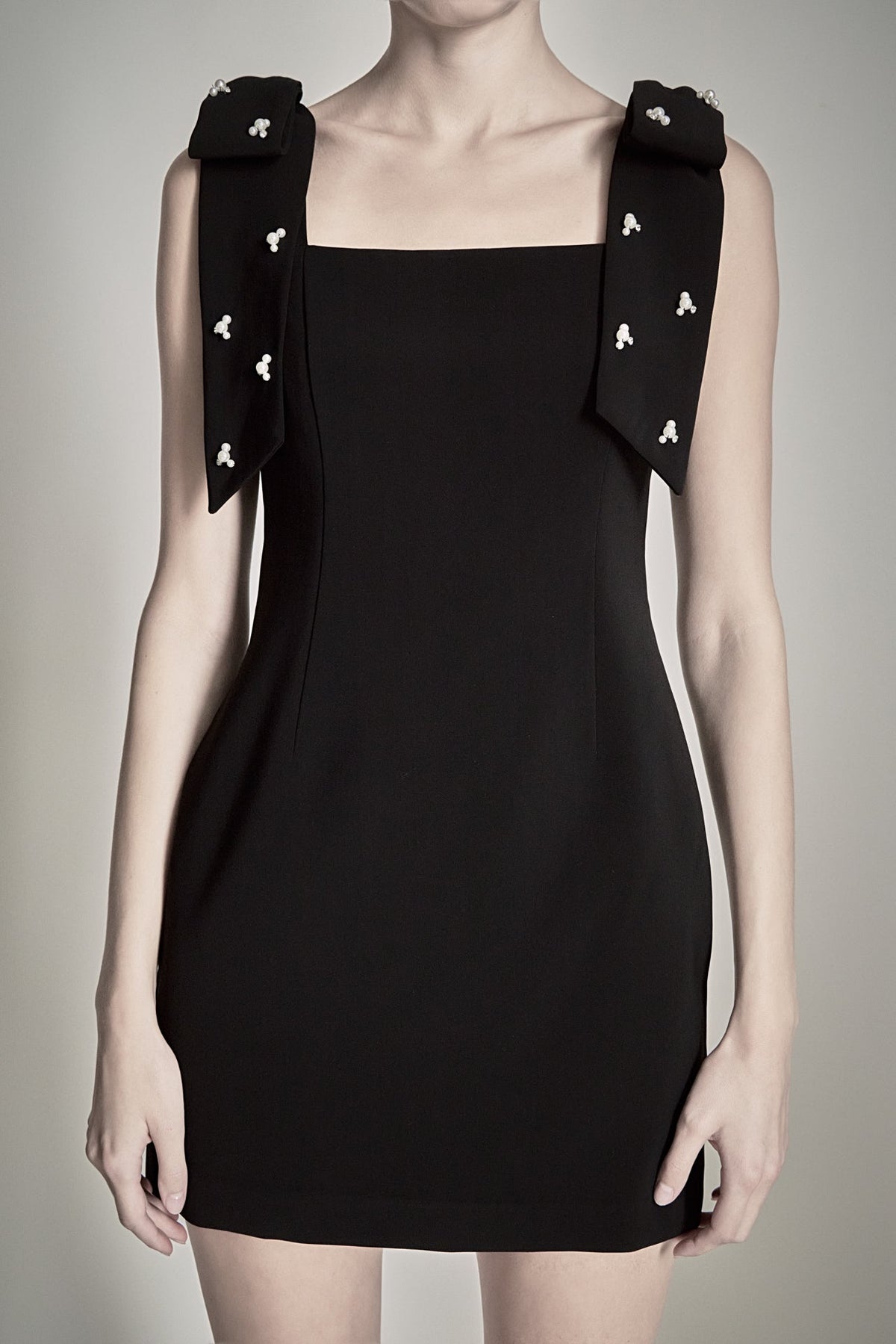 Endless Rose Exclusive | Mini Dress With Rhinestone & Pearl Embellished Bow