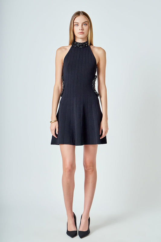 Endless Rose Discount | Beaded Knit Cut out Mini Dress