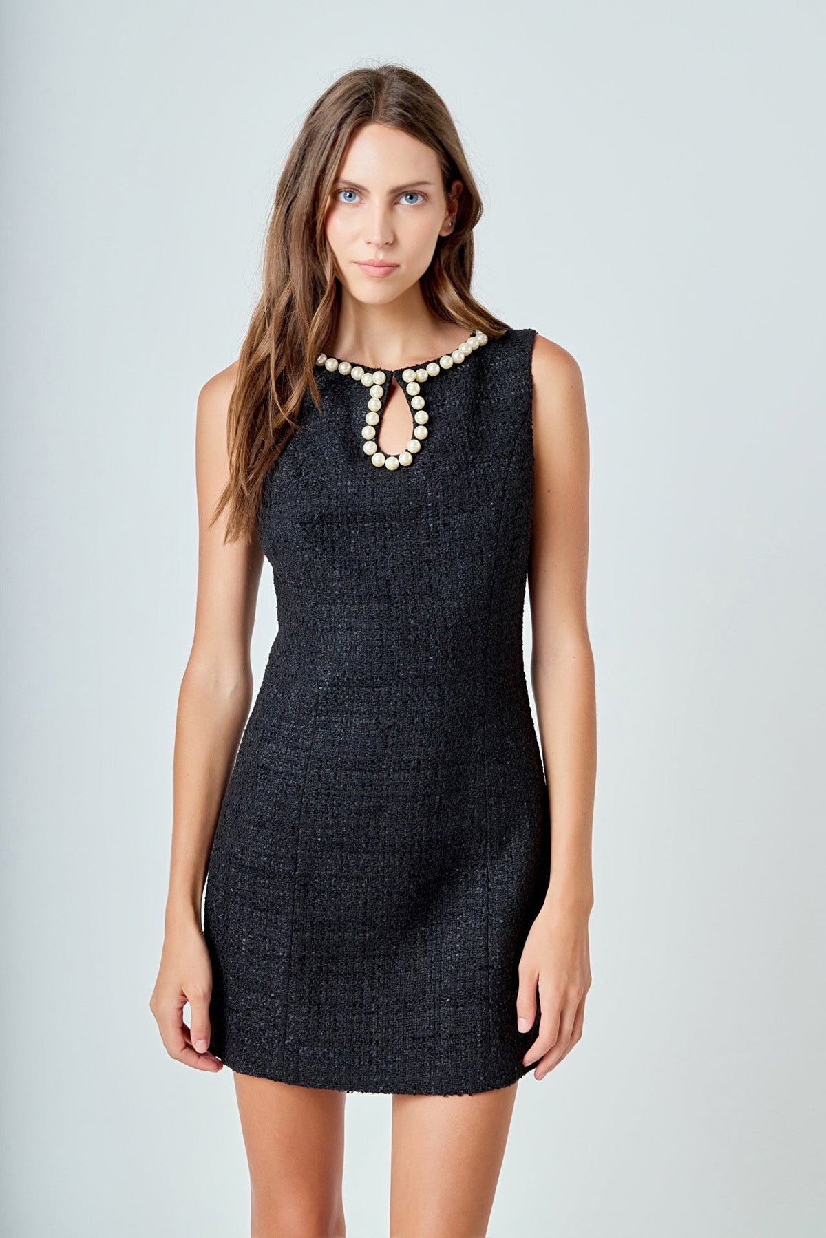 Endless Rose Customer Favorite | Pearl Accented Cutout Mini Dress