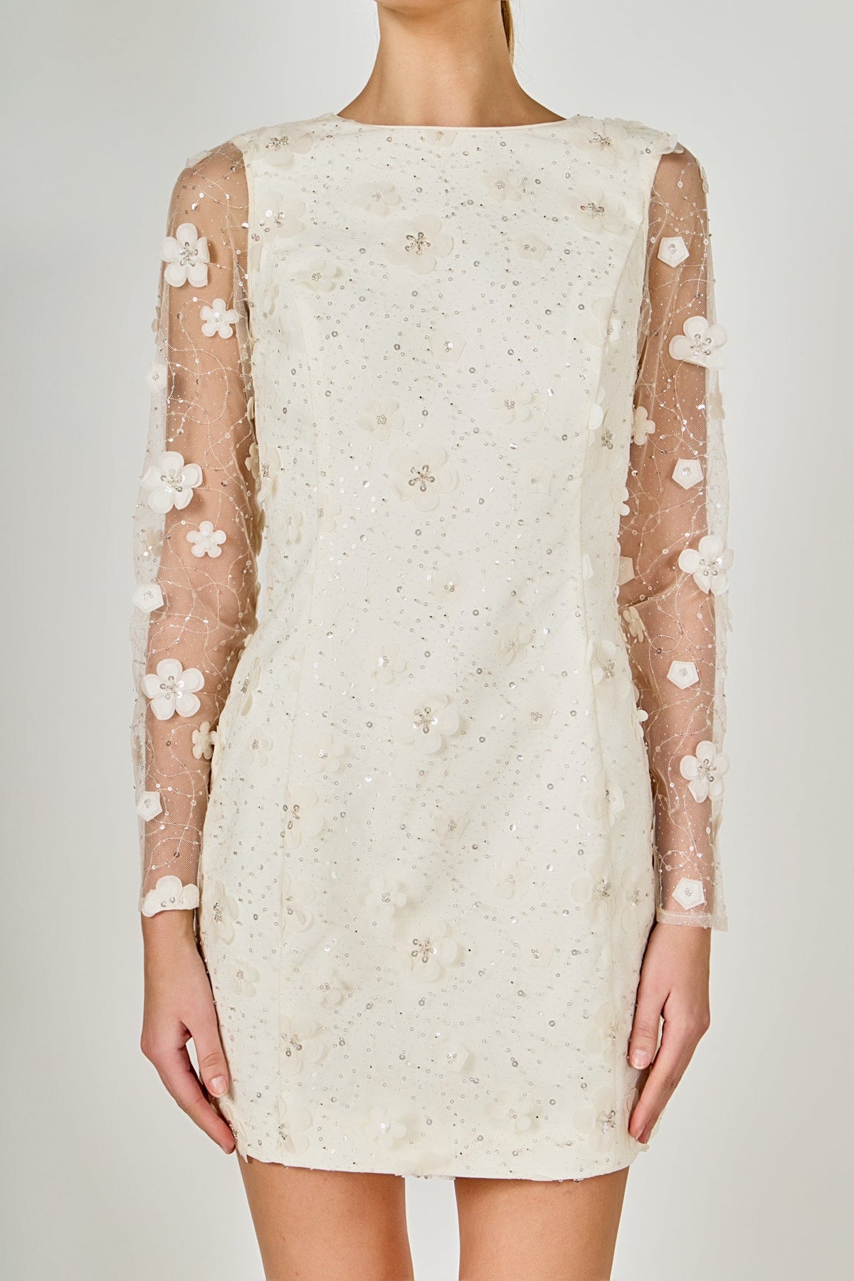 Endless Rose Smart Buy | Beaded Overlay Floral Mini Dress