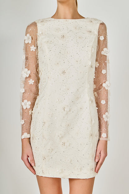 Endless Rose Smart Buy | Beaded Overlay Floral Mini Dress