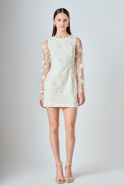 Endless Rose Smart Buy | Beaded Overlay Floral Mini Dress