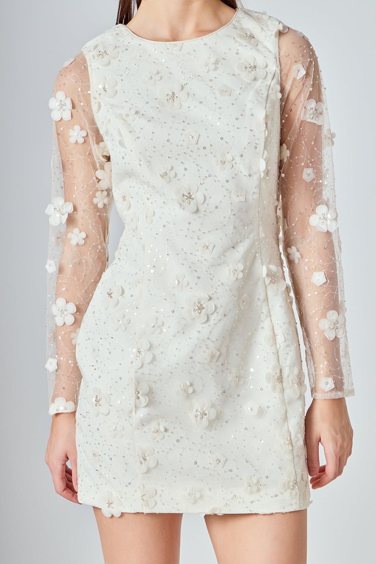 Endless Rose Smart Buy | Beaded Overlay Floral Mini Dress