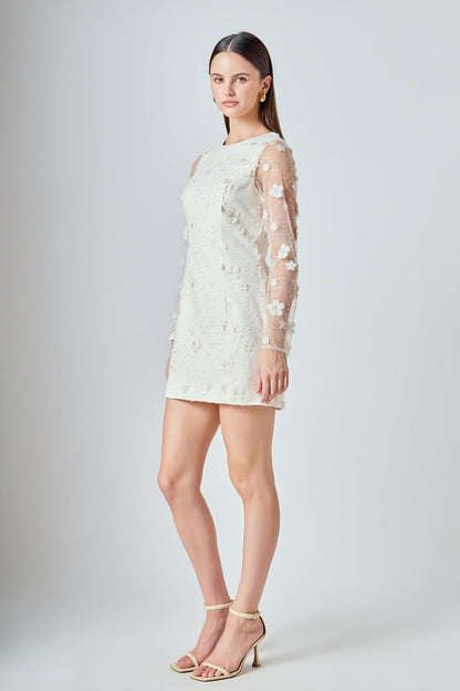 Endless Rose Smart Buy | Beaded Overlay Floral Mini Dress