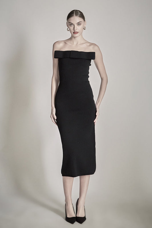 Endless Rose Sale | Bow Detailed Tube Midi Knit Dress