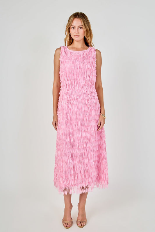 Endless Rose Essential | Fringe Sleeveless Midi Dress