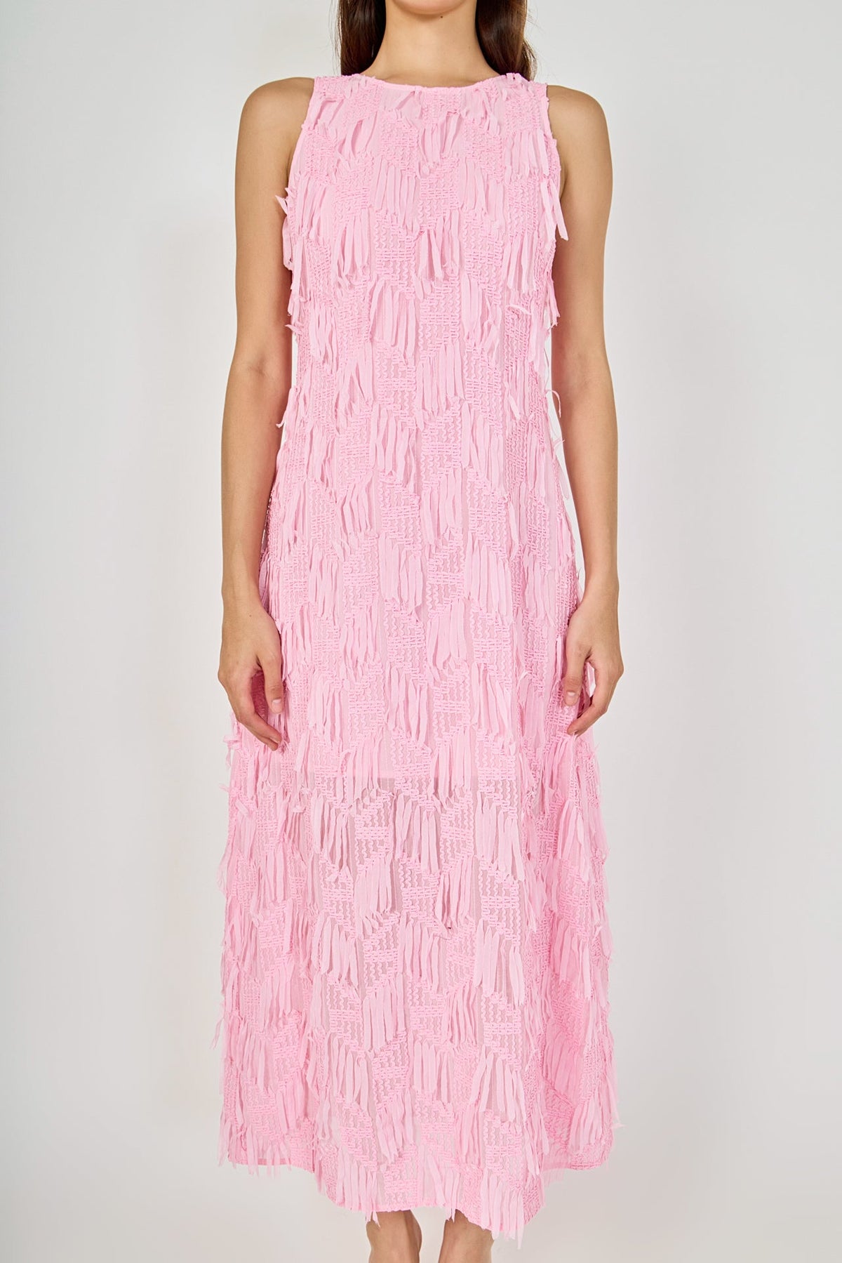 Endless Rose Featured | Textured Sleeveless Maxi Dress