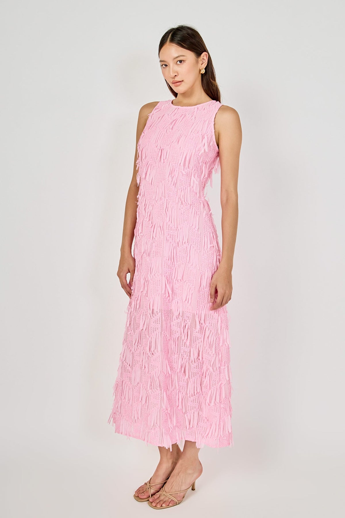 Endless Rose Featured | Textured Sleeveless Maxi Dress
