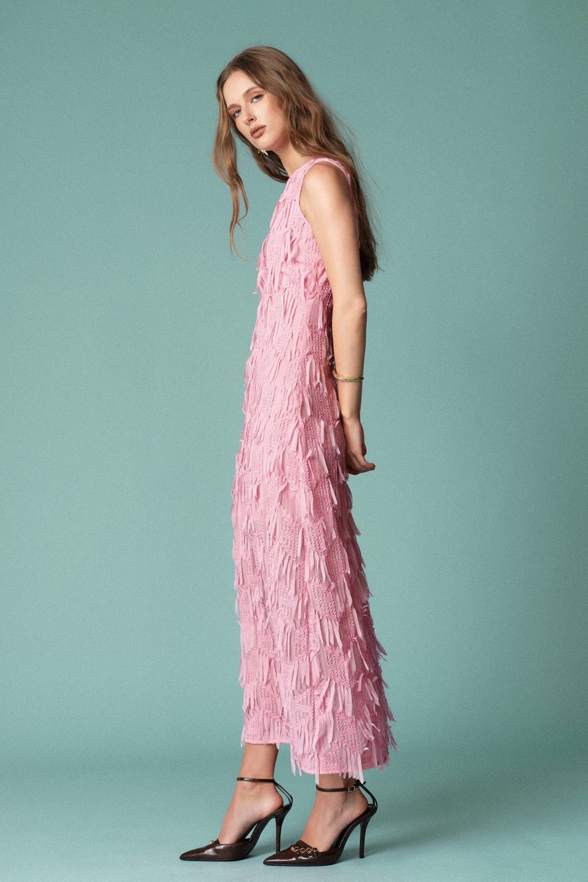 Endless Rose Featured | Textured Sleeveless Maxi Dress