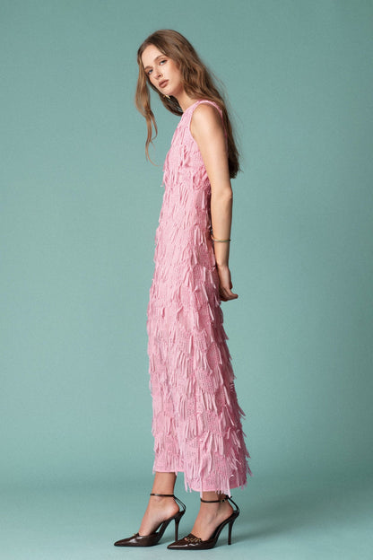 Endless Rose Featured | Textured Sleeveless Maxi Dress