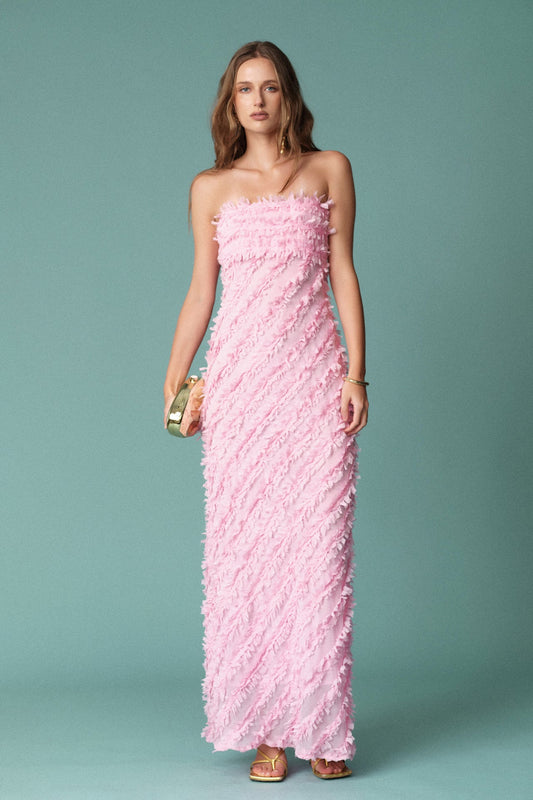 Endless Rose Signature | Strapless Ruffled Maxi Dress