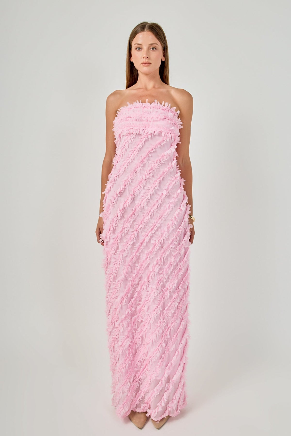 Endless Rose Signature | Strapless Ruffled Maxi Dress