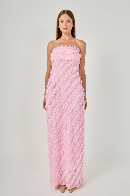 Endless Rose Signature | Strapless Ruffled Maxi Dress