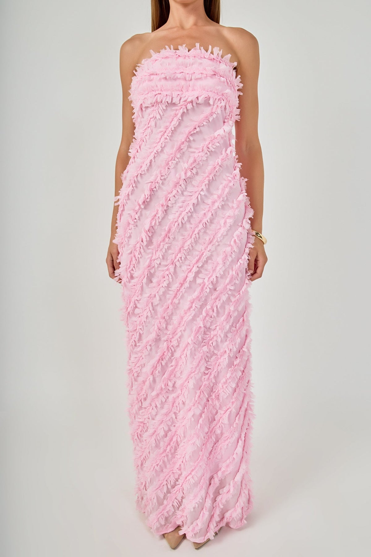 Endless Rose Signature | Strapless Ruffled Maxi Dress