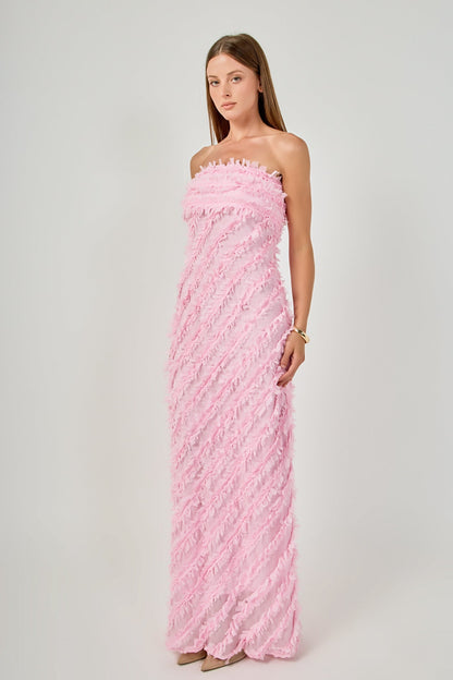 Endless Rose Signature | Strapless Ruffled Maxi Dress