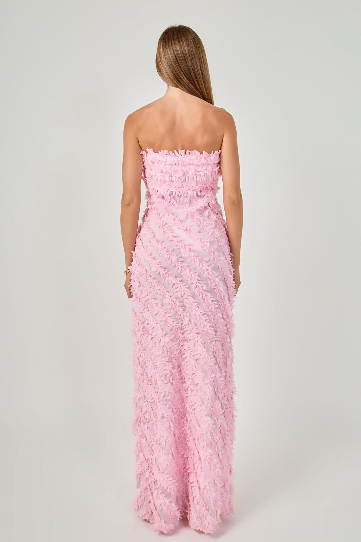 Endless Rose Signature | Strapless Ruffled Maxi Dress