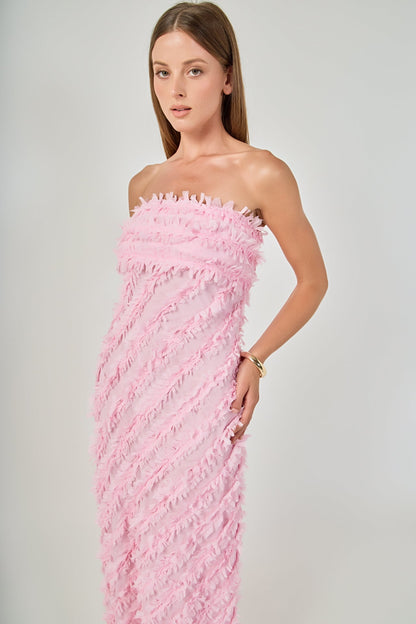 Endless Rose Signature | Strapless Ruffled Maxi Dress