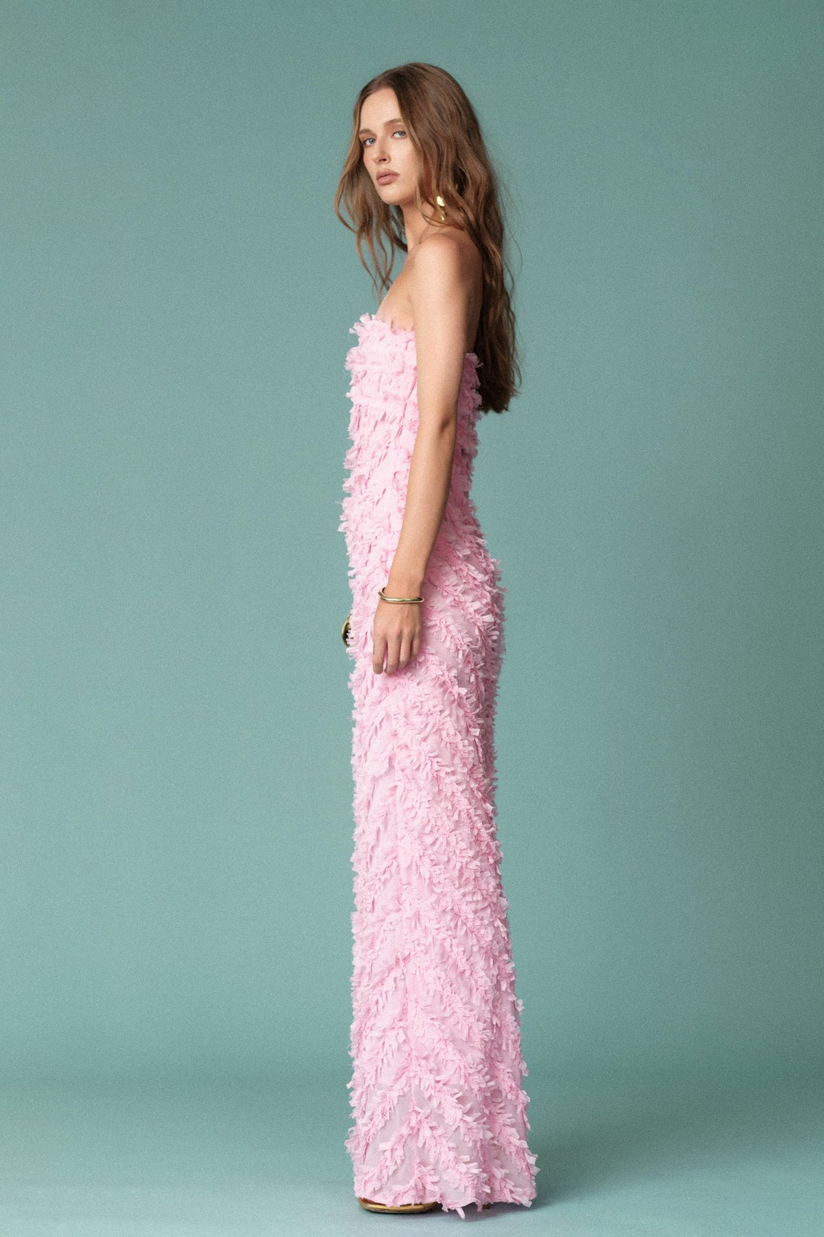 Endless Rose Signature | Strapless Ruffled Maxi Dress