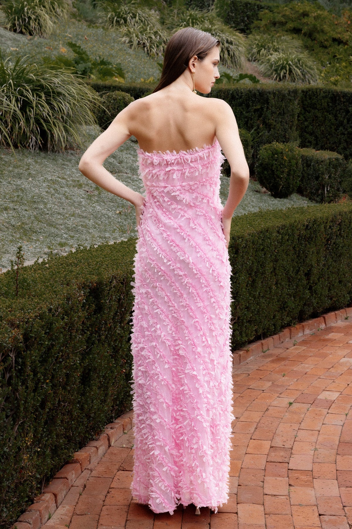 Endless Rose Signature | Strapless Ruffled Maxi Dress