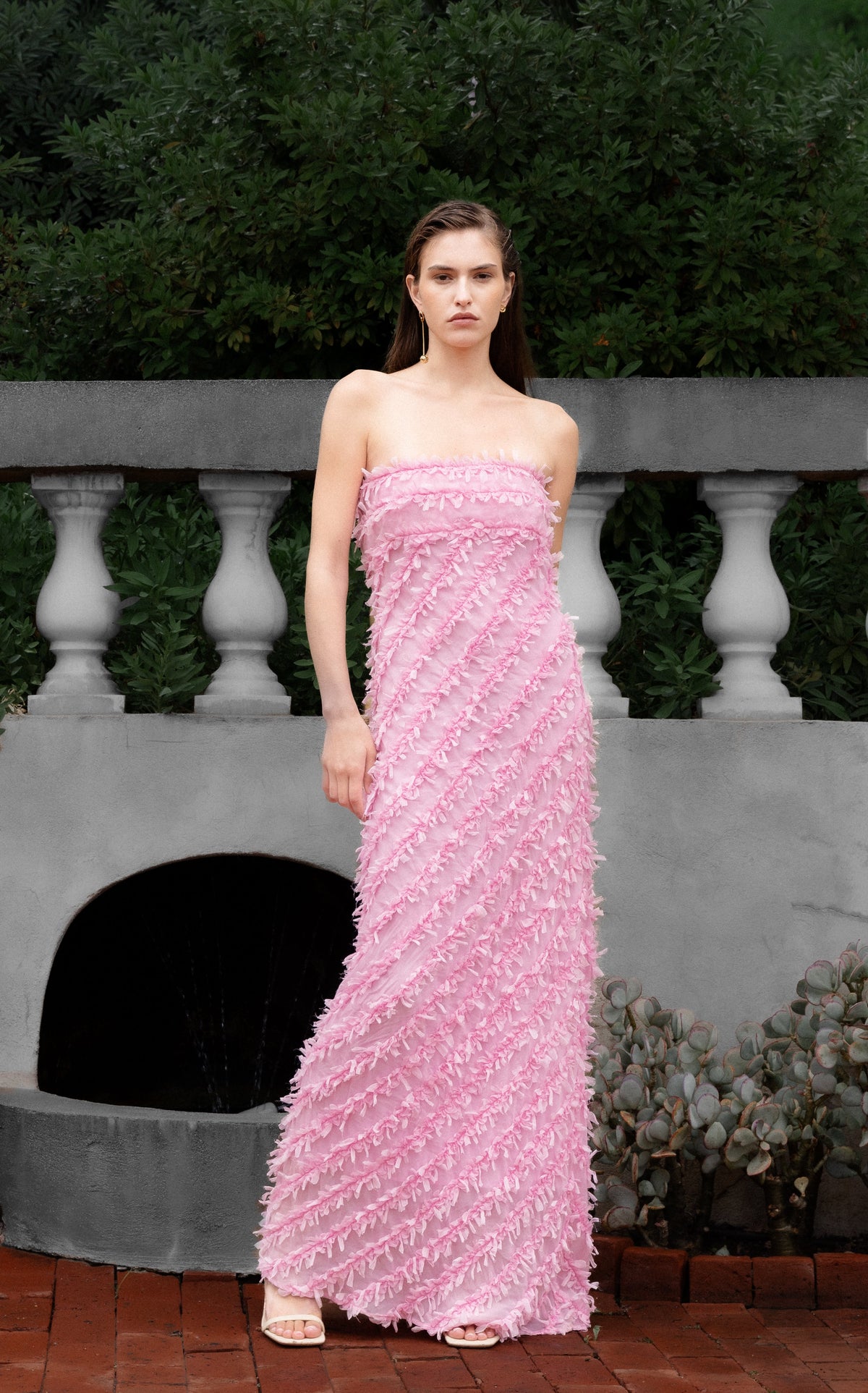 Endless Rose Signature | Strapless Ruffled Maxi Dress