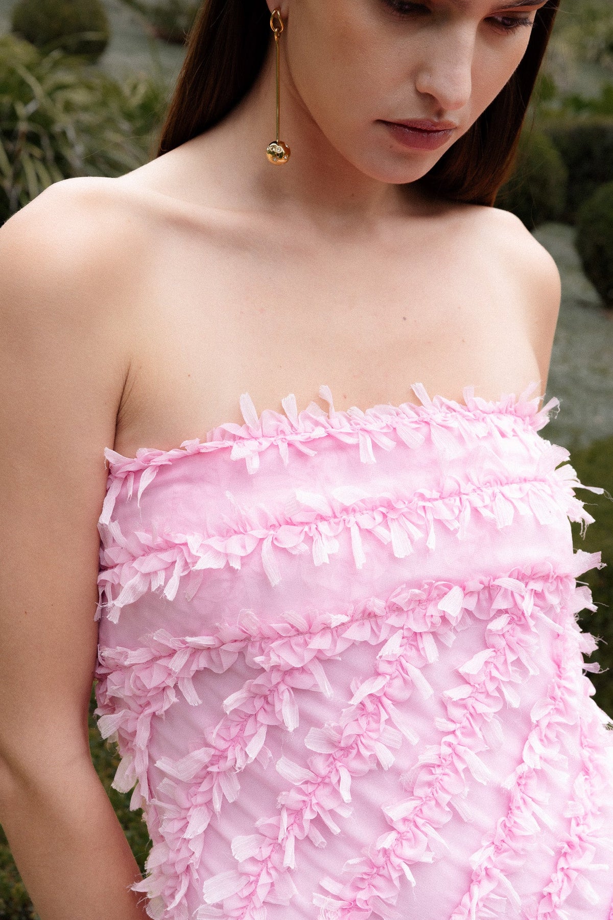 Endless Rose Signature | Strapless Ruffled Maxi Dress