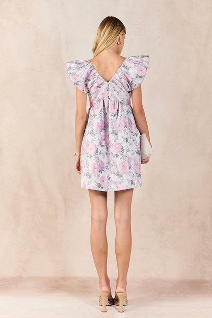 Endless Rose Exclusive | Jacquard Mini Dress with Bow