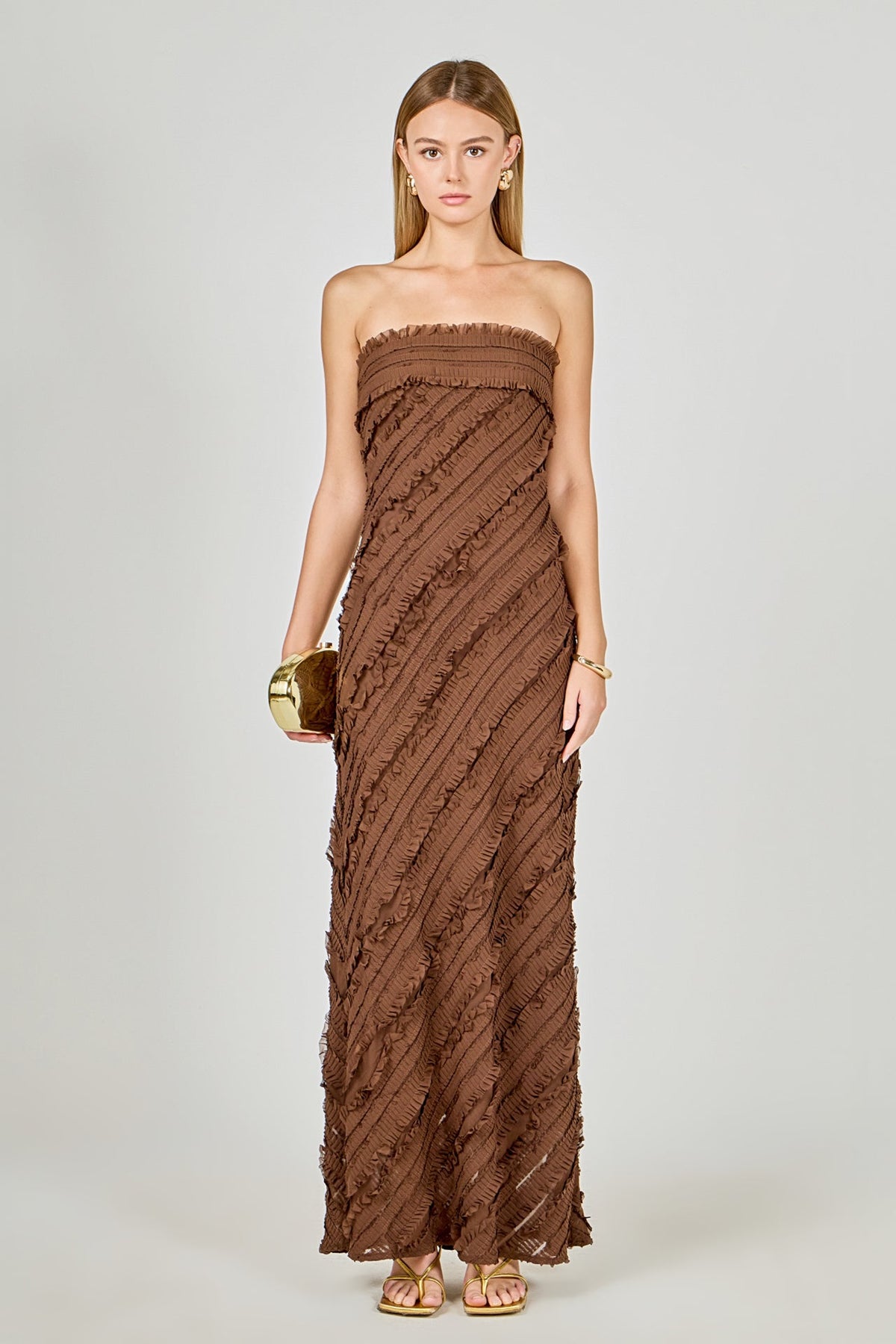 Endless Rose Best Price | Strapless Ruffled Maxi Dress