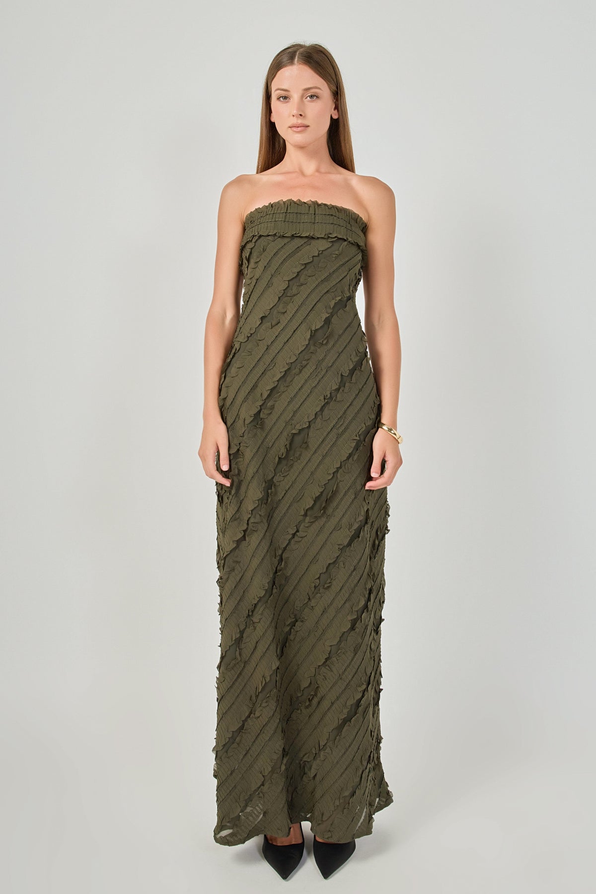 Endless Rose Best Price | Strapless Ruffled Maxi Dress