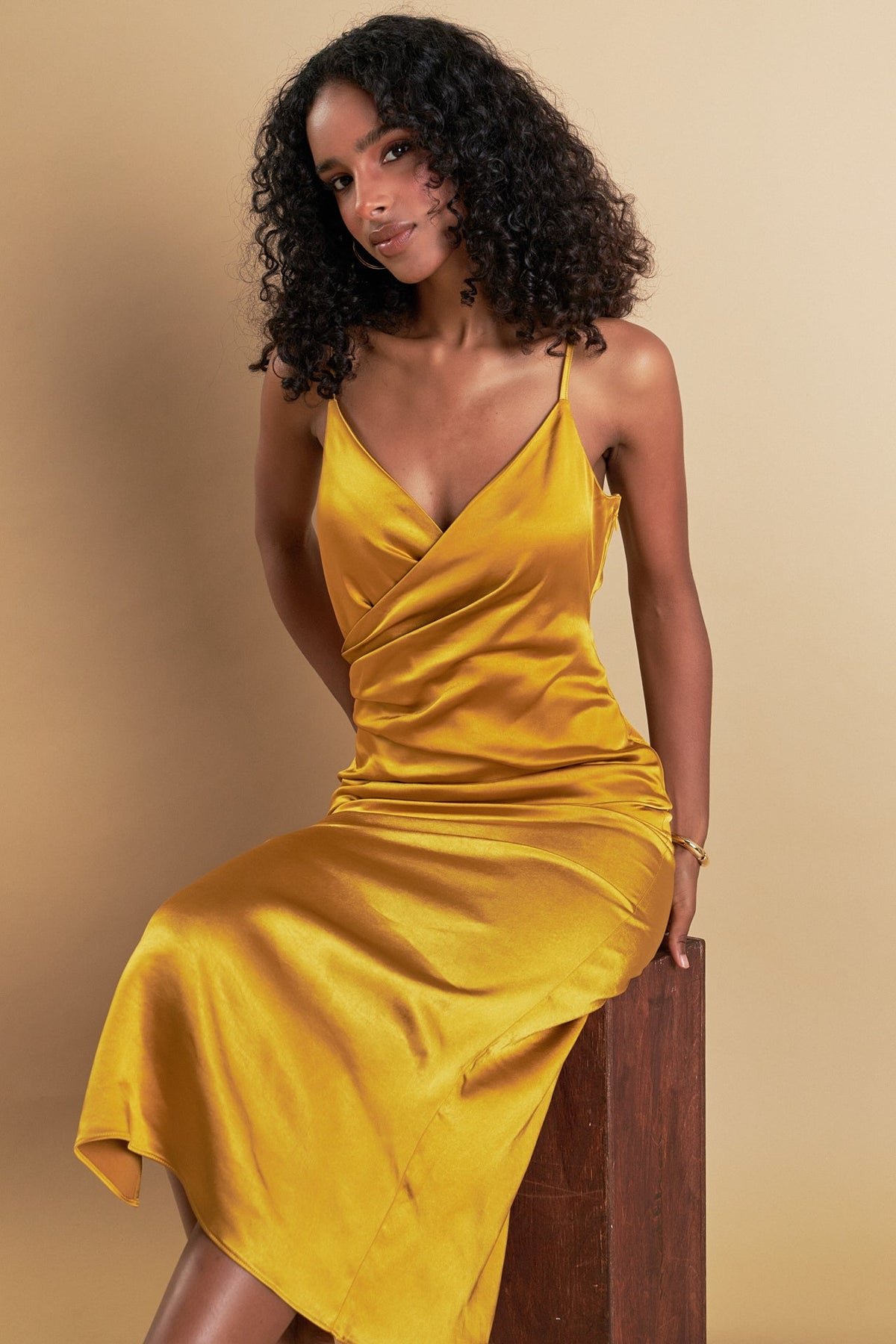 Endless Rose Everyday | Satin Wrap Midi Dress