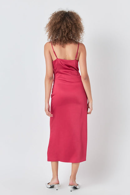 Endless Rose Everyday | Satin Wrap Midi Dress
